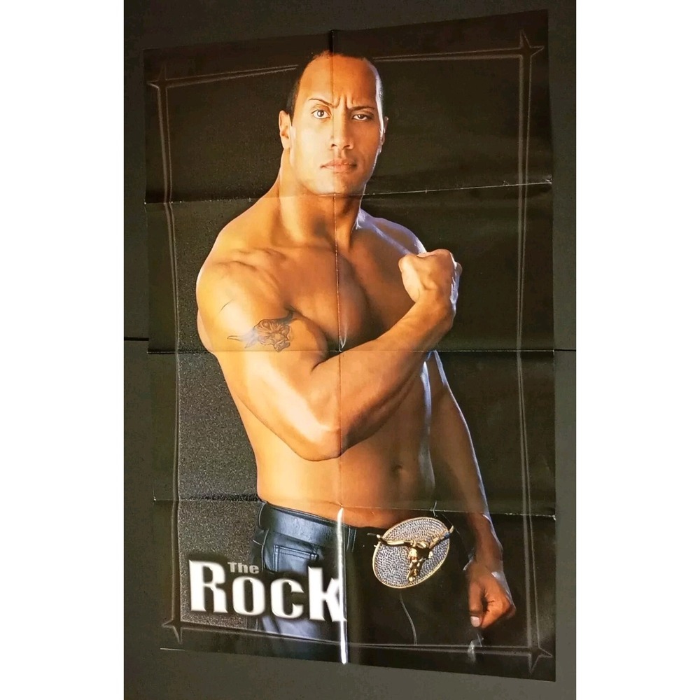 VTG 2002 WWE The Rock/Billy Gunn & Chuck Double Sided Poster
